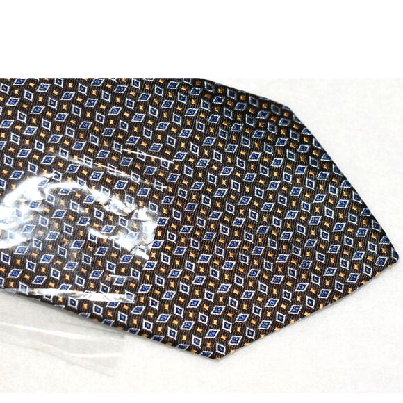 NIP Ralph Lauren 100% Silk Dashing Prestigious Green Label Diamond Print Tie - Picture 4 of 5